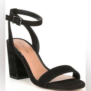 Women’s Gianni Bini Black Suede Ankle Block Heels Size 7 Ankle Strap